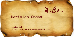 Marinics Csaba névjegykártya